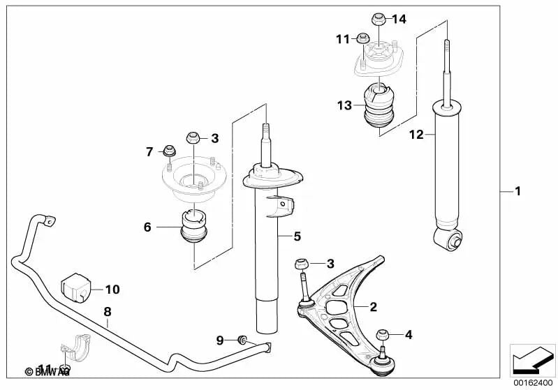 Cojinete de goma del estabilizador para BMW E46, E85 (OEM 33556751269). Original BMW