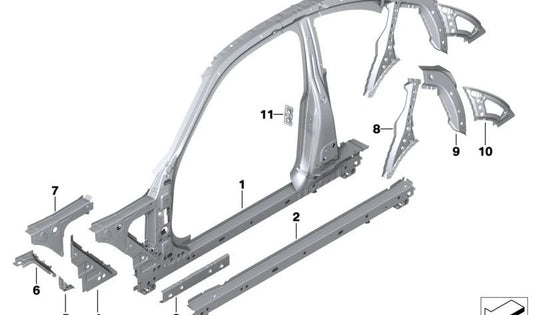 OEM 41009622047 Fita de tensionamento esquerdo para BMW G42. BMW original.