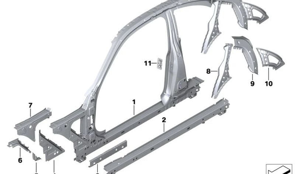 Placa aislante para BMW Serie 2 G42, G87, Serie 3 G20, G21, G28, G80, G81, Serie 4 G22, G23, G26, G82, G83 (OEM 41007488106). Original BMW.