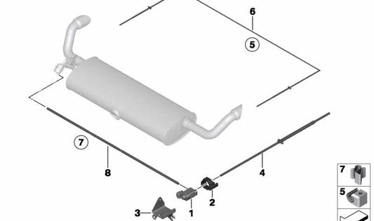 Clip para BMW X5 E70, X6 E71 (OEM 18307579149). Original BMW