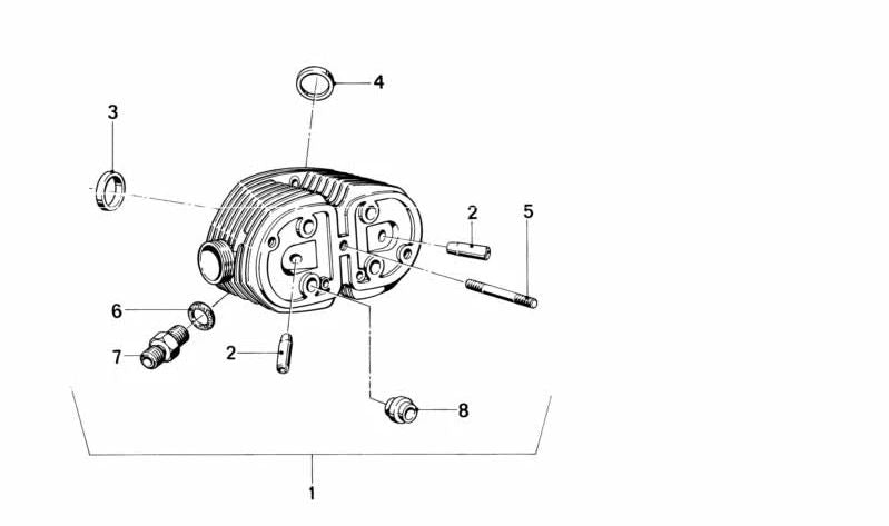 Right Cylinder Head OEM 11121335224 for BMW (Compatible Models: E31, E32, E34, E38, E39, E52, E53, E60, E61, E63, E64, E65, E66, E67, E70, F01, F02, F06, F07, F10, F11, G30, G31 and More). Genuine BMW.