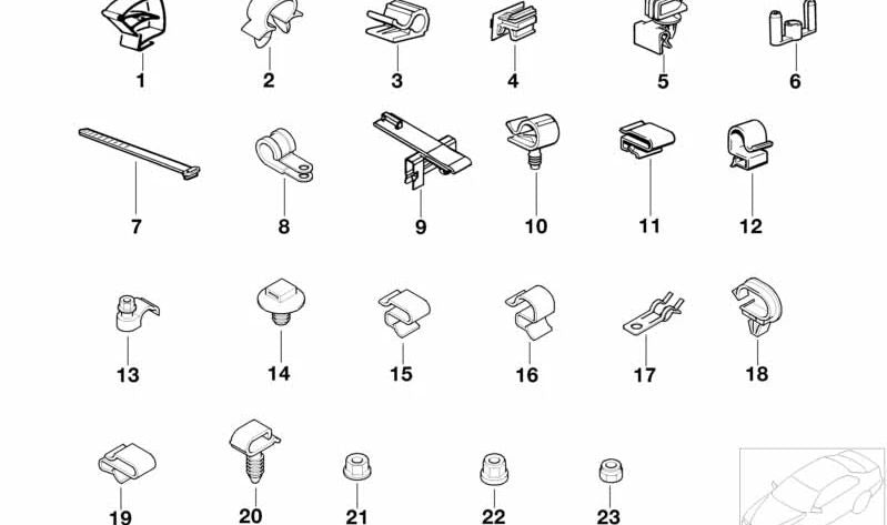 Soporte de cable OEM 12521704608 para BMW E39, E38, E31. Original BMW.