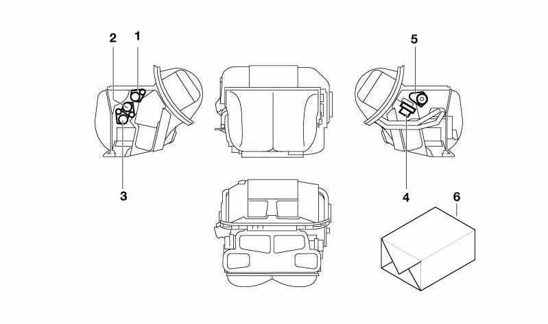 Actuador para compuertas del espacio para pies para BMW Serie 3 E36 (OEM 64118362929). Original BMW.