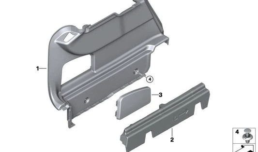 Soporte longitudinal izquierdo OEM 51477483637 para BMW F44 (Serie 2 Gran Coupé). Original BMW.