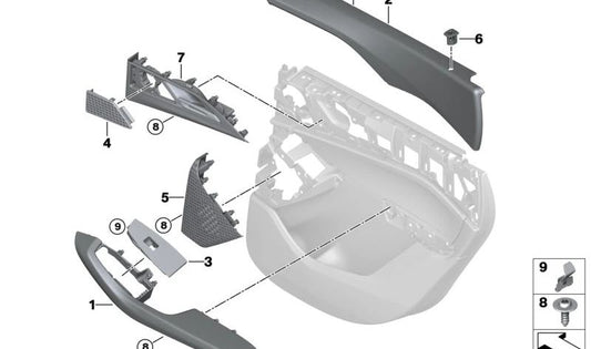 Prise en charge d'Izquierdo OEM 51415A53345 pour la série BMW 1 (U06). BMW d'origine.