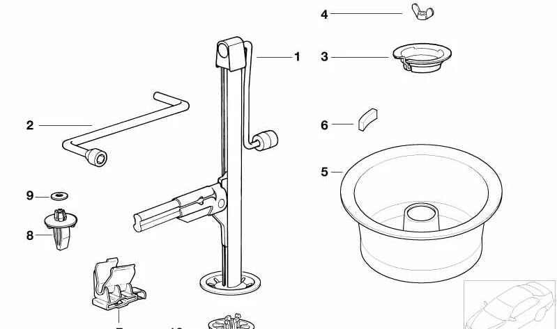 Soporte trasero del gato para BMW Serie 3 E36 (OEM 51711977916). Original BMW