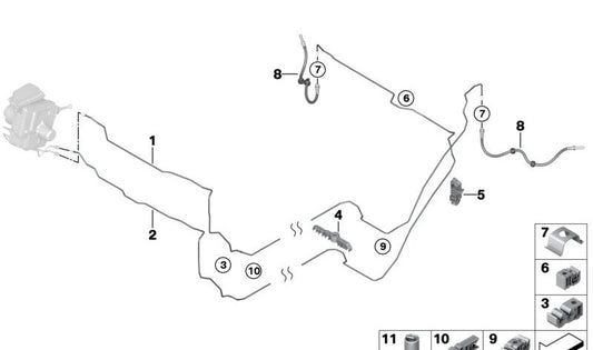 Tubería para BMW Serie 2 U06, MINI U25 (OEM 34308838537). Original BMW