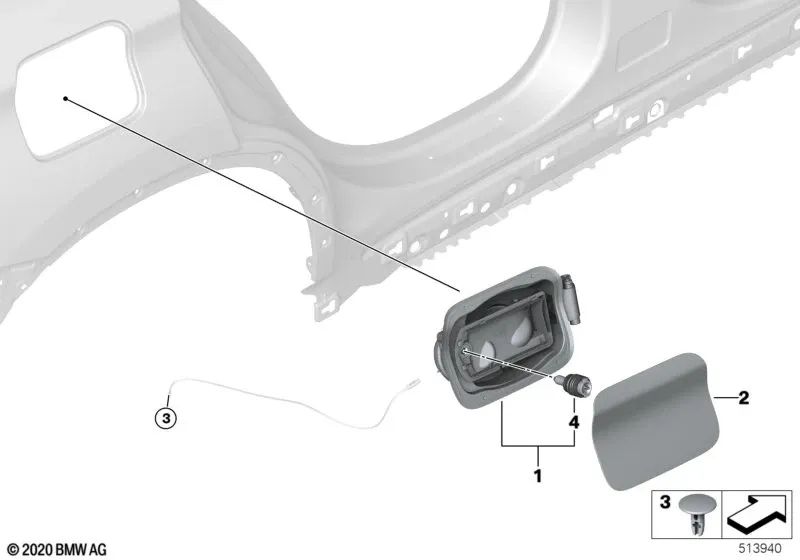 Tapa de llenado para BMW F48, F48N, F49, F49N (OEM 51177359631). Original BMW