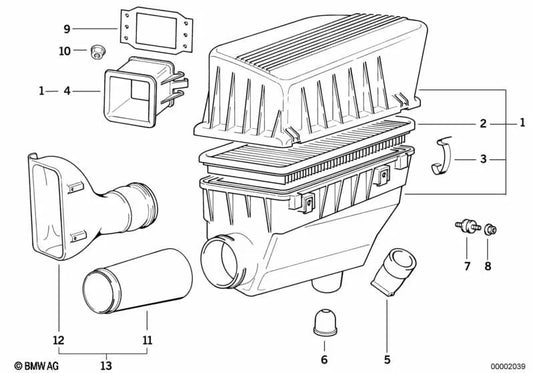 Silenziatore di rumore di ammissione per BMW E36 (OEM 13711247832). BMW originale.