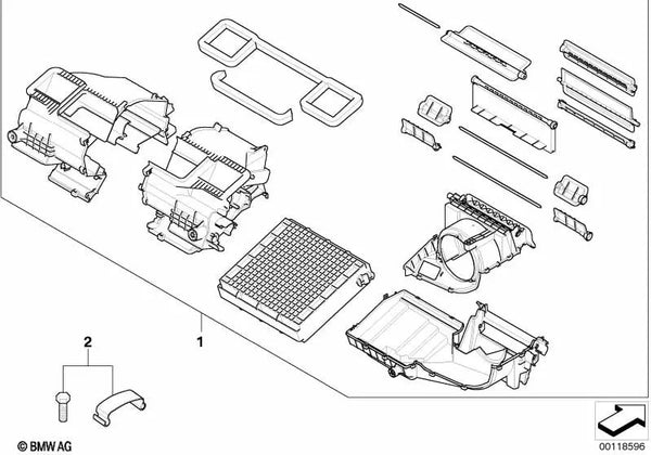 Juego de Piezas de Carcasa del Calentador para BMW Z4 E85, E86 (OEM 64116927604). Original BMW