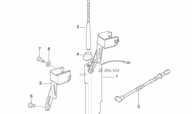 Tuelle de Antena de Varilla Corta para BMW Serie 3 E36 (OEM 65218362369). Original BMW