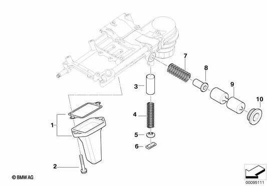 Resorte de presión para BMW Serie 5 E60, E61, Serie 6 E63, E64, Serie 7 E65, E66 (OEM 11417505146). Original BMW