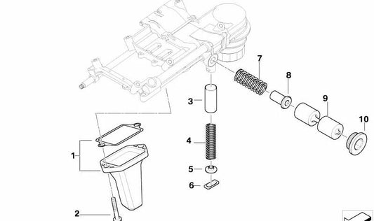 Muelle de presión OEM 11417511075 para BMW E60, E61, E63, E64, E65, E66. Original BMW.