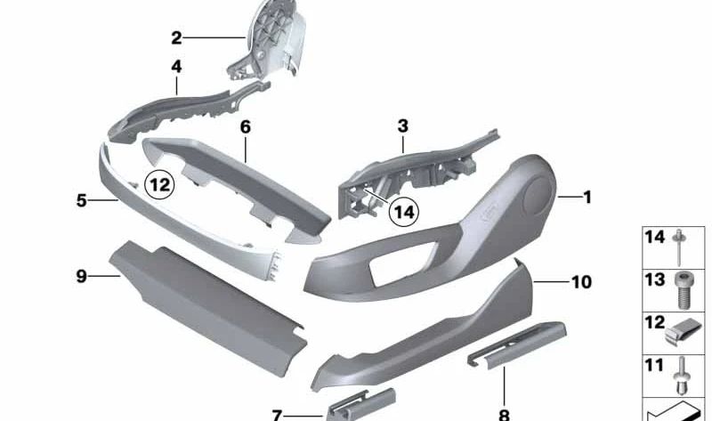 Left interior trim fixing for BMW F07, F10, F11, F18 5 Series, F01, F02, F04 7 Series (OEM 52109144009). Original BMW