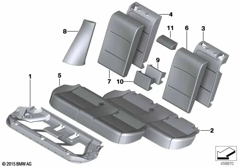 Panel lateral de cuero derecho para BMW X4 F26 (OEM 52207366524). Original BMW