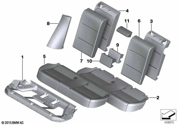 Funda Respaldo Cuero Medio para BMW X4 F26 (OEM 52207366440). Original BMW.