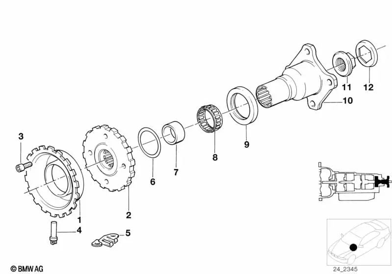 Wellendichtring para BMW E30, E28, E34, E24, E23, E32, E31 (OEM 24111218009). Original BMW.