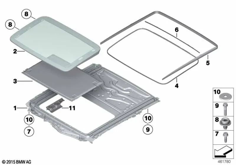 Alcantara floating roof for BMW 7 Series F01, F02, F04 (OEM 54108036130). Original BMW