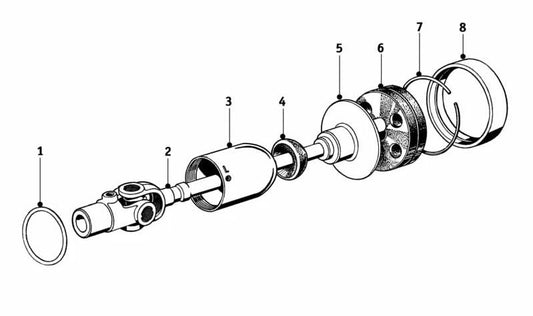 Accoppiamento di trasmissione elastica (hardyscheibe) OEM 26110029246 per BMW {E30, E36, E46, E85, E86, Z3, Z4}. BMW originale.