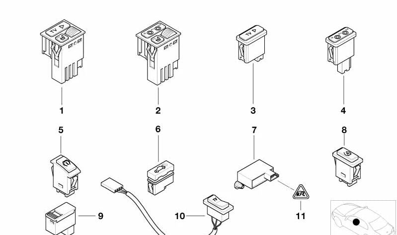 DWS switch for BMW E39 (OEM 61318385234). Genuine BMW