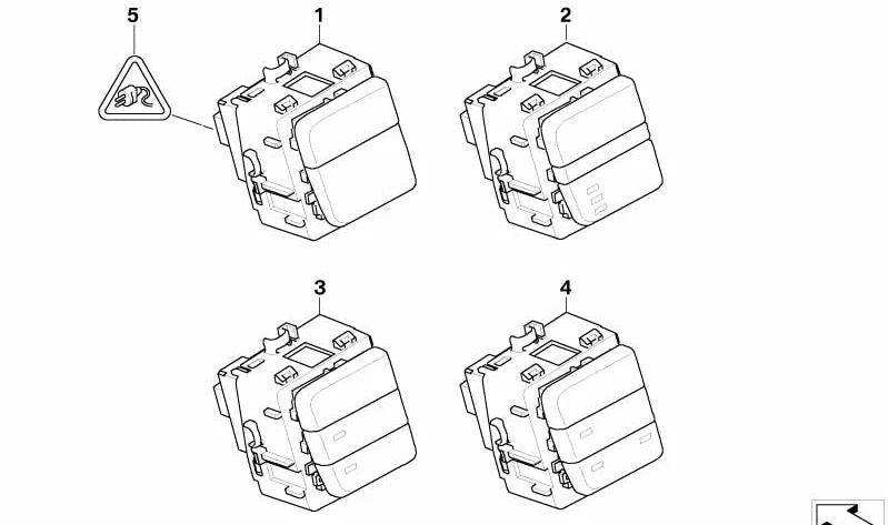 Bloque de Botones del Centro de Control de la Consola Central para BMW Serie 5 E60N, E61N (OEM 61319159052). Original BMW.