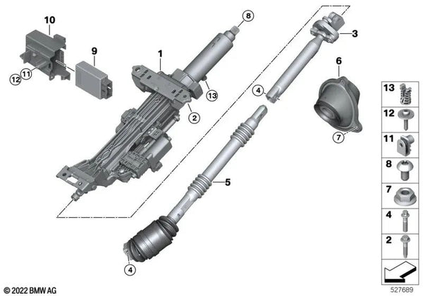 Unidad de control de la columna de dirección para BMW G60, G70 (OEM 32309630191). Original BMW