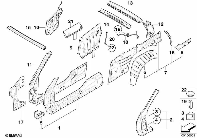 Pilar A exterior izquierdo para BMW E64, E64N (OEM 41217127403). Original BMW.