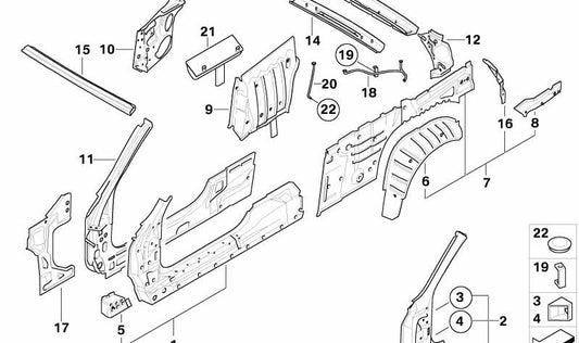 Pilar A interior derecho para BMW Serie 6 E63, E64 (OEM 41217136760). Original BMW.