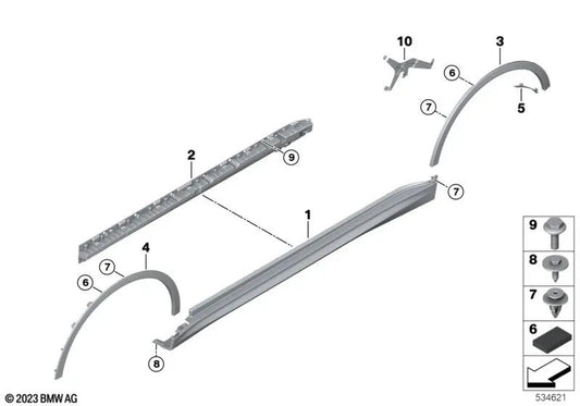 Rechte Schwellenwertabdeckung für BMW G07, G07N (OEM 51778745430). Original BMW.