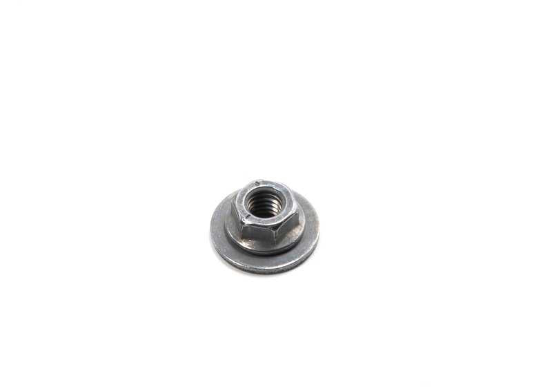 Hexagonal nut with OEM flange 07146986935 for BMW F20, F21, F22, F23, F30, F31, F34, F35, F32, F33, F36, F07, F10, F11, E63, E64, F01, F02, E53, E85, E86, E86, E86, E86, E86, E86, E86 R55. Original BMW.