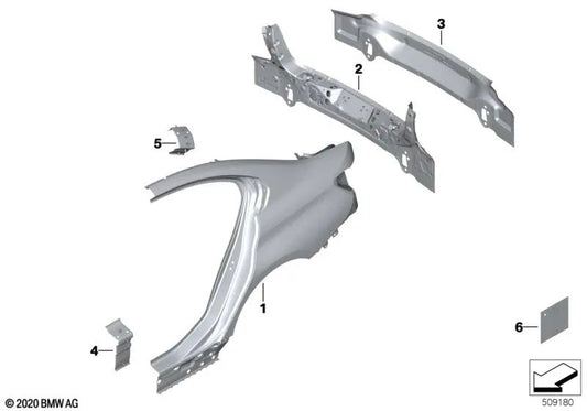 Pared lateral trasera izquierda para BMW Serie 3 G80 (OEM 41007493273). Original BMW.