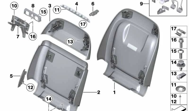 Luzes LED para bancos dianteiros OEM 52109180206 para BMW 7 Series (F01, F02, F04), Série 5 (F18). BMW original.