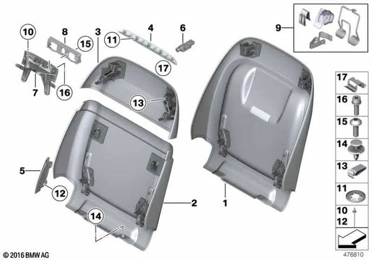 Screen Support for BMW 5 Series F07N, F10N, F11N, F18N, 7 Series F01N, F02N, X5 F15, F85, X6 F16, F86 (OEM 52107317462). Genuine BMW