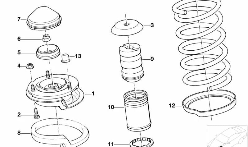 Soporte para BMW E36, E34, E31 (OEM 31331139436). Original BMW