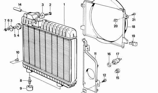 Radiador de refrigerante para BMW E36 (OEM 17102270373). Original BMW