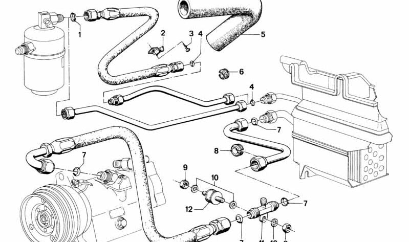 Pasamuros de goma para BMW E12, E24, E23 (OEM 64211376130). Original BMW