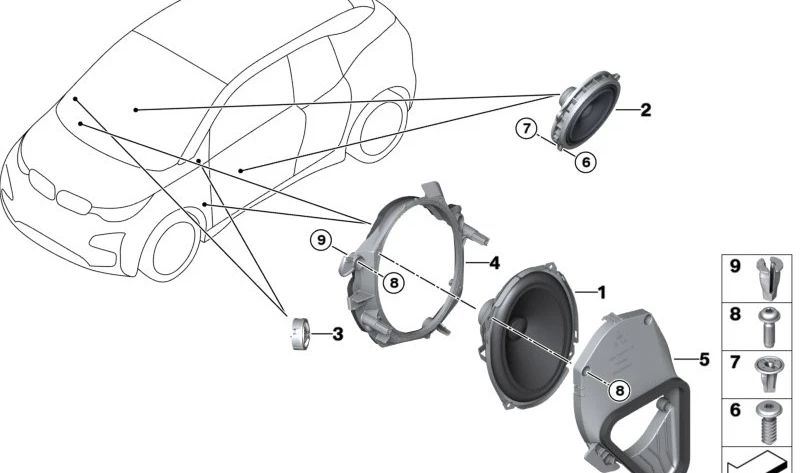 Guía de Sonido para BMW I01, I01N (OEM 65139283791). Original BMW