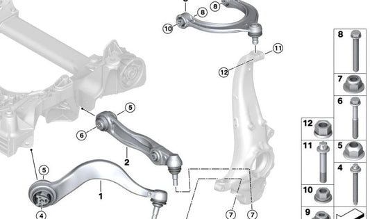 Brazo de control superior para corrección de caída OEM 31108846015 para BMW (Modelos compatibles: E46, E83, E85, E86). Original BMW.