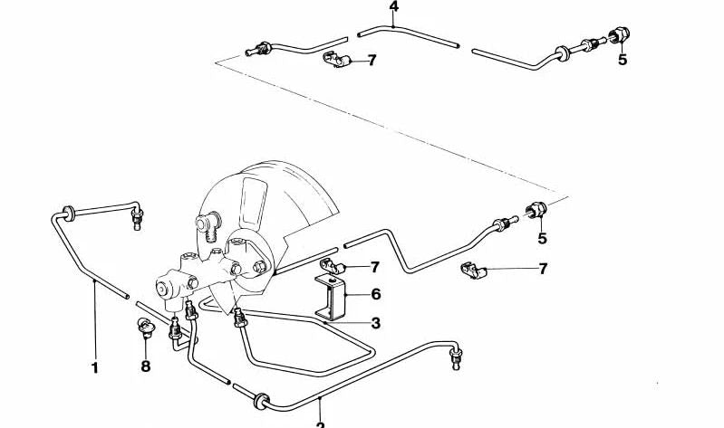 Latiguillo de freno delantero OEM 34322160572 para BMW E36 (316i, 318i, 318is, 320i, 323i, 325i, 328i, M3). Original BMW.