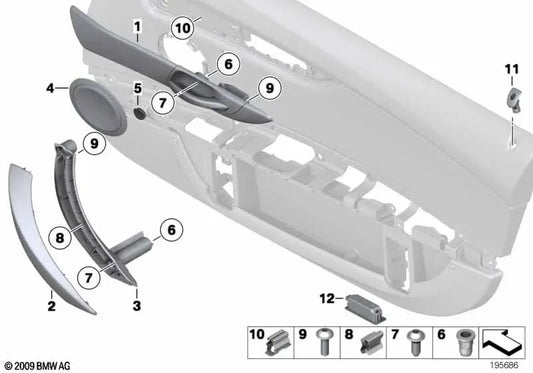 Left Closing Grab Handle Bracket for BMW Z4 E89 (OEM 51417216323). Original BMW