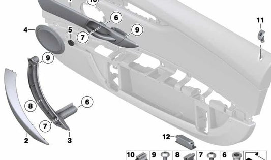 Cubierta del tirador izquierdo para BMW Z4 E89 (OEM 51417266185). Original BMW.