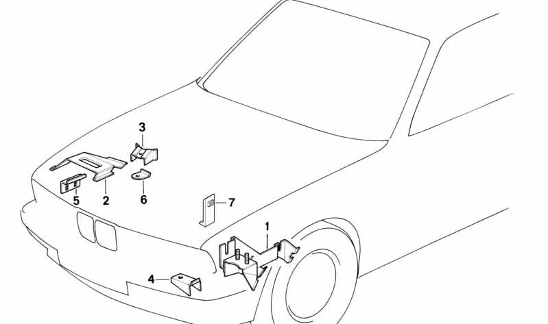 Soporte de conducto de aceite para BMW Serie 5 E34, Serie 8 E31 (OEM 41118117661). Original BMW.