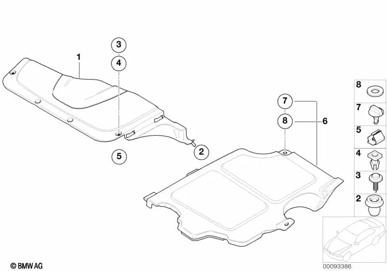 Cubierta Central para BMW Serie 7 E65, E66 (OEM 17117510908). Original BMW.