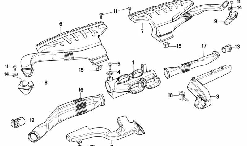 Abrazadera para BMW E46, E12, E28, E34, E24, E63, E64, E32, E31 (OEM 16111117201). Original BMW