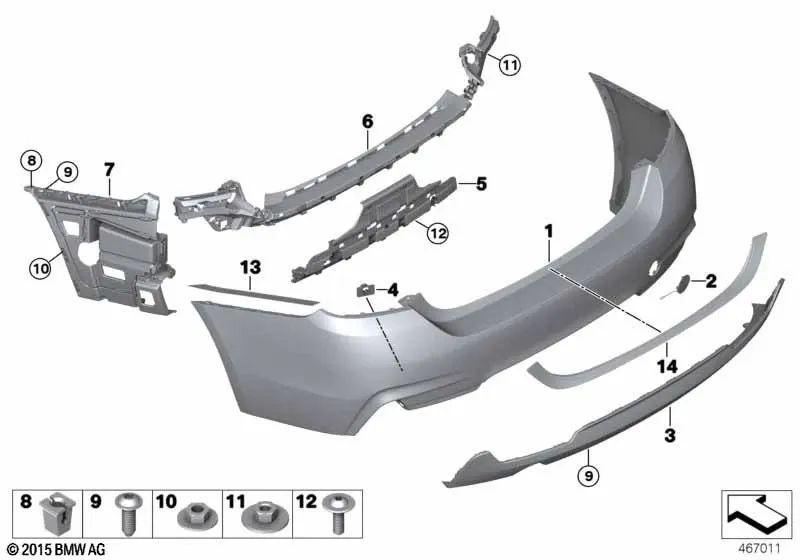 Tapón de remolque imprimado para BMW F32, F33, F36 (OEM 51128060849). Original BMW