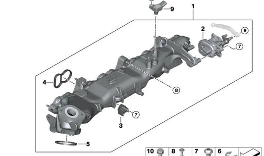 Intake system for BMW 7 Series G70, X5 G05N, X6 G06N, X7 G07N (OEM 11619888472). Genuine BMW.