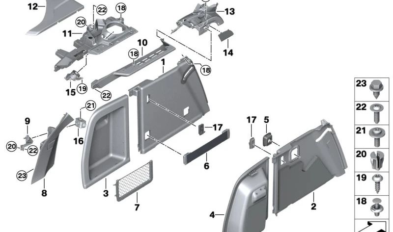 Soporte barandilla derecha para BMW X4 F98, G02 (OEM 51477427590). Original BMW.