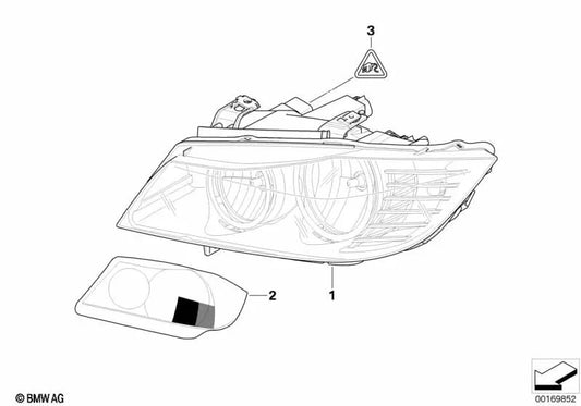 Protective film set for halogen headlights for BMW E90N, E91N (OEM 63112152541). Original BMW