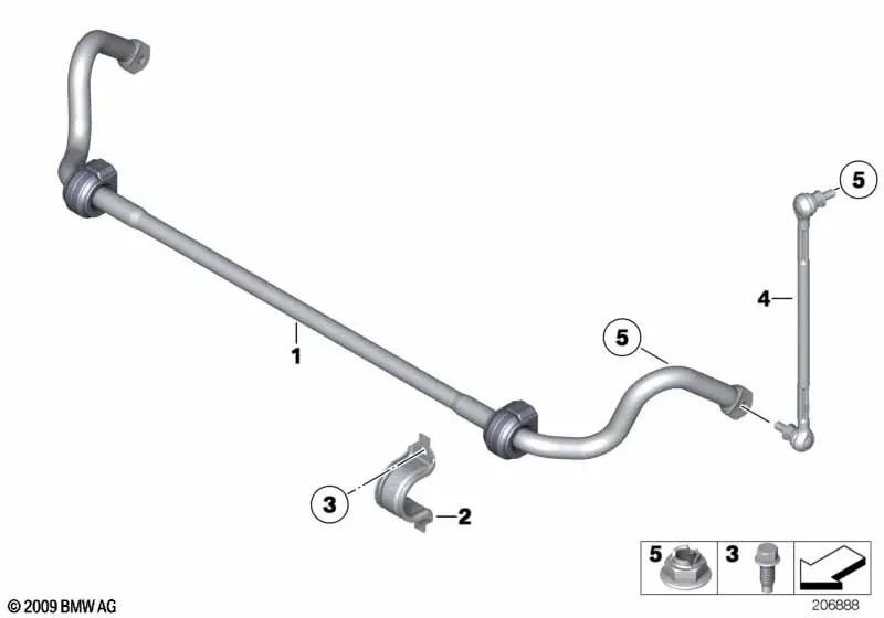 Hex bolt with flange for BMW E90, E90N, E91, E91N, E92, E92N, E84 (OEM 33316769212). Genuine BMW