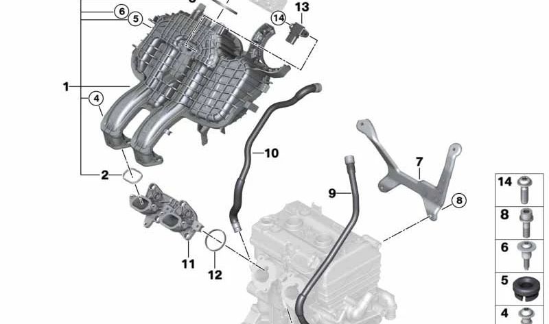 Intake system for BMW I01, I01N (OEM 11618530103). Original BMW